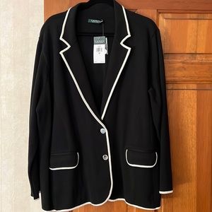 NWT Ralph Lauren knit blazer 3x black